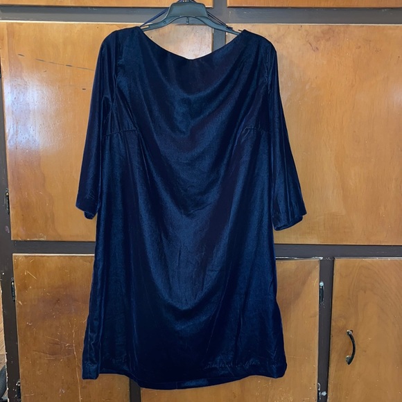 BR Blue Velvet Shift Dress - size 16 - Picture 2 of 6